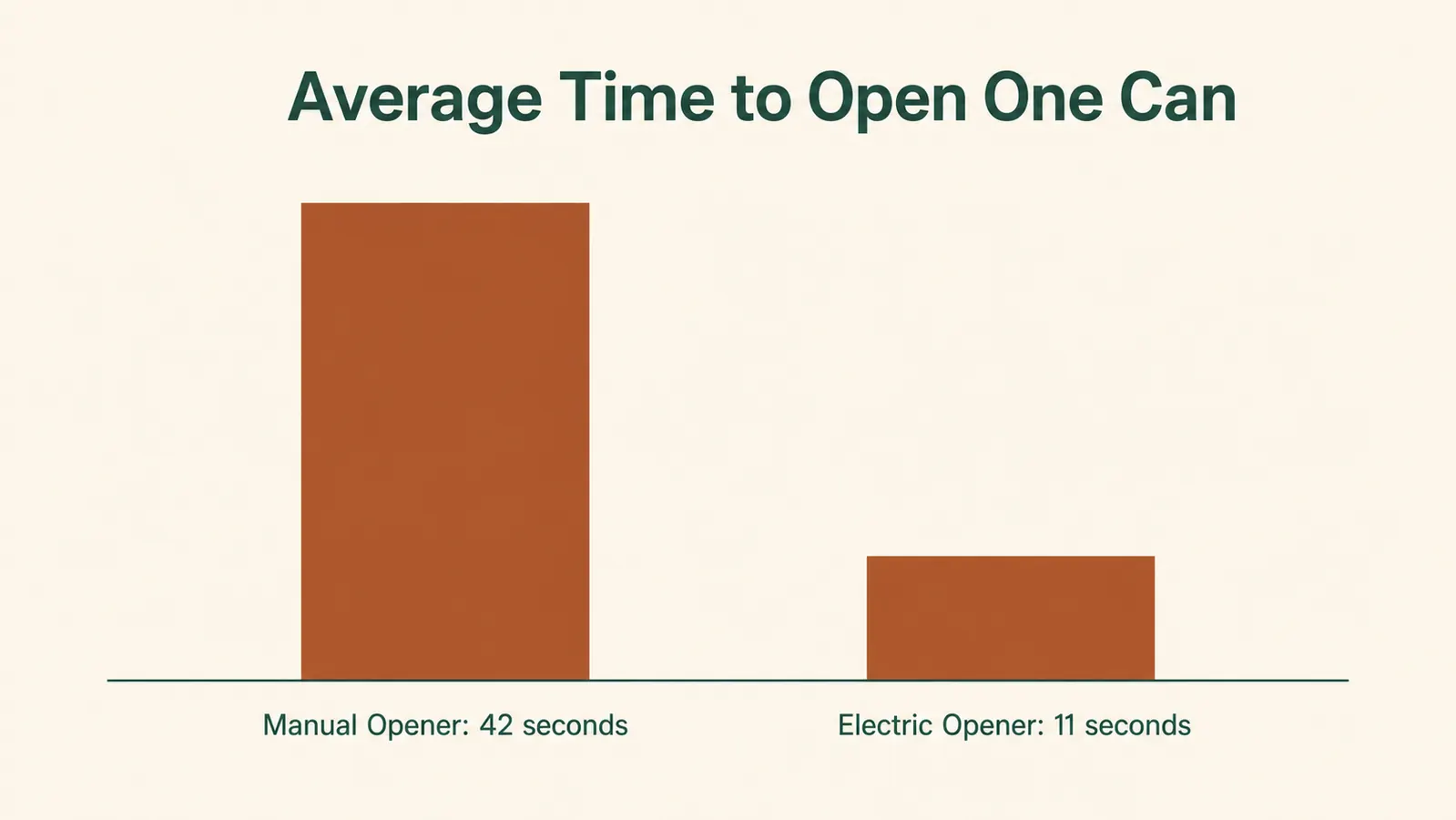 Bar chart comparing average seconds to open a can with a manual opener versus the electric opener